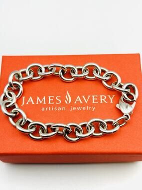 James Avery Sterling Silver Classic Cable Charm Bracelet 7.25" Retired Sz Small